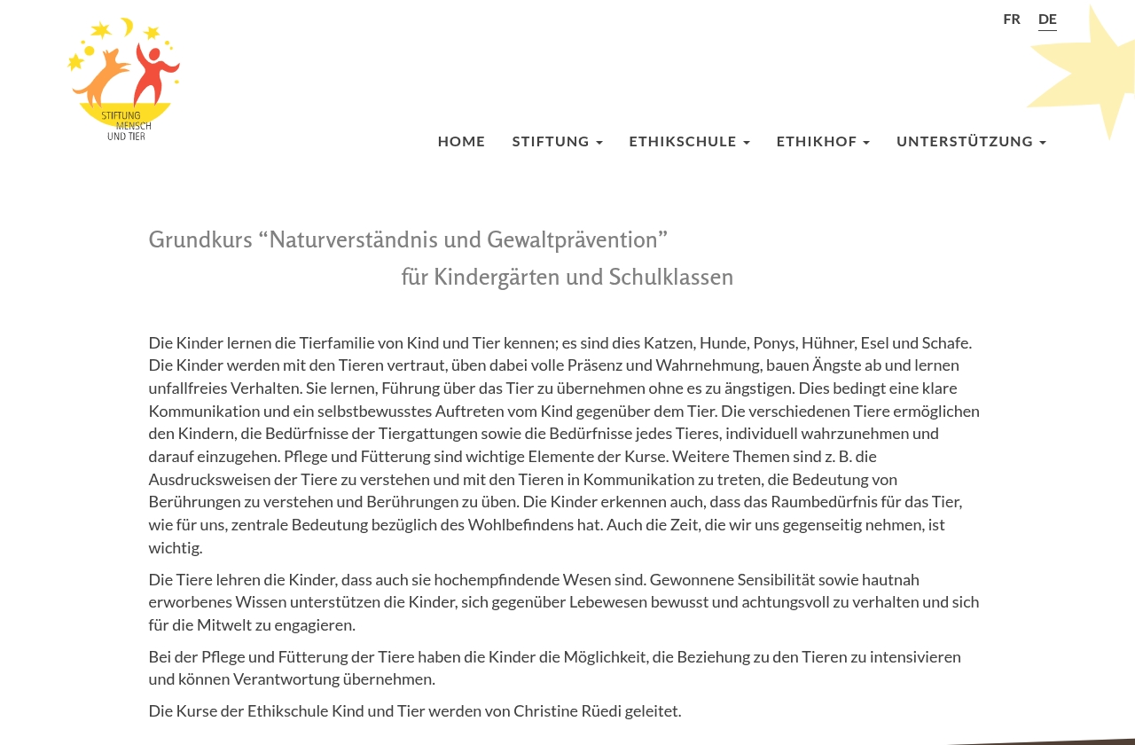 Ethikschule Kind und Tier