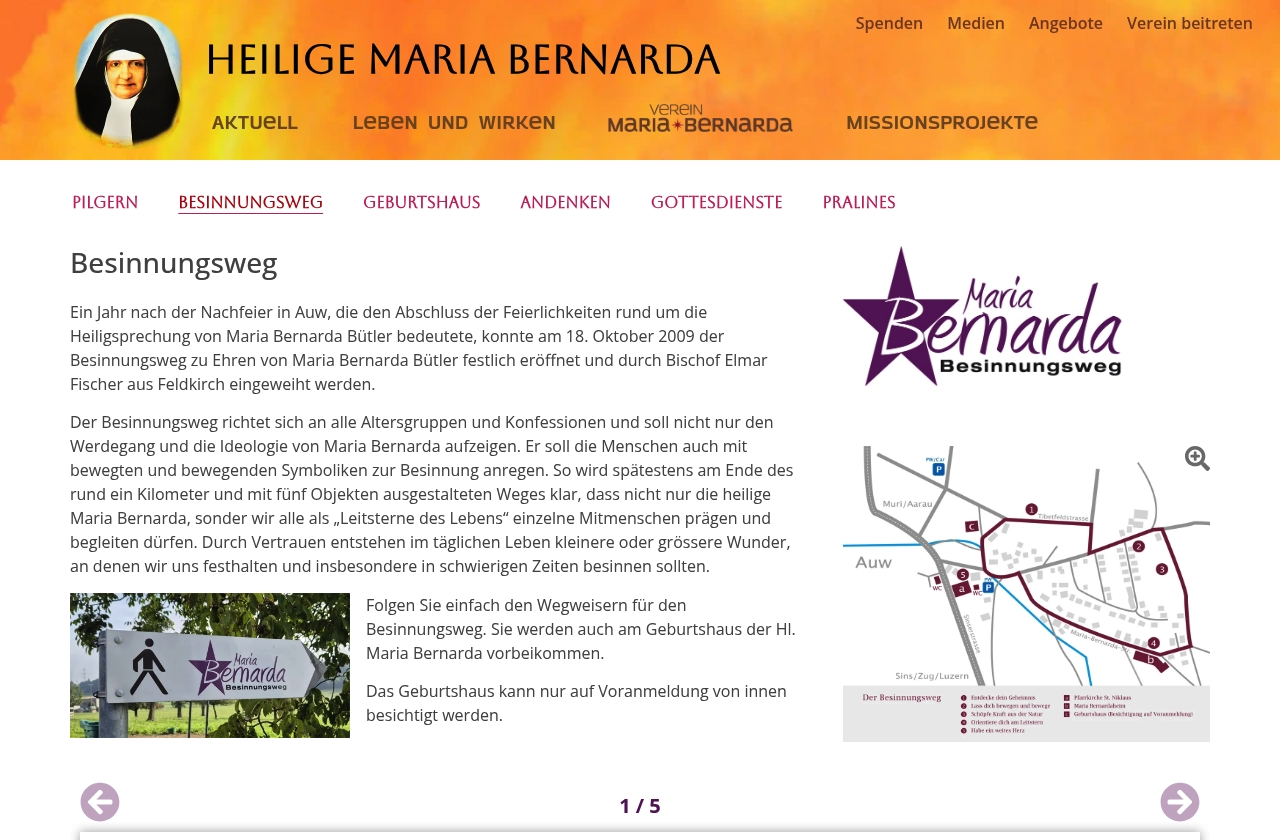 Besinnungsweg Maria Bernarda