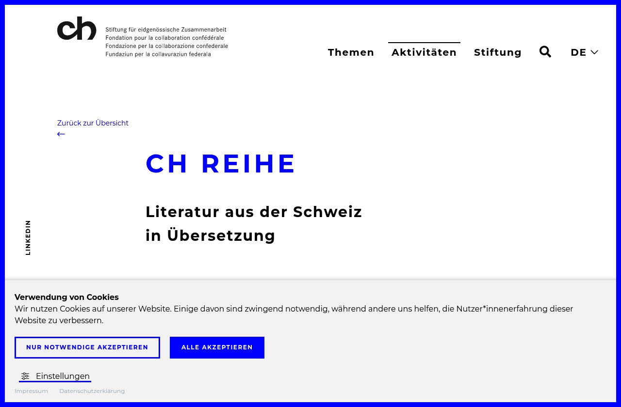 Literatur aus der Schweiz in Übersetzung