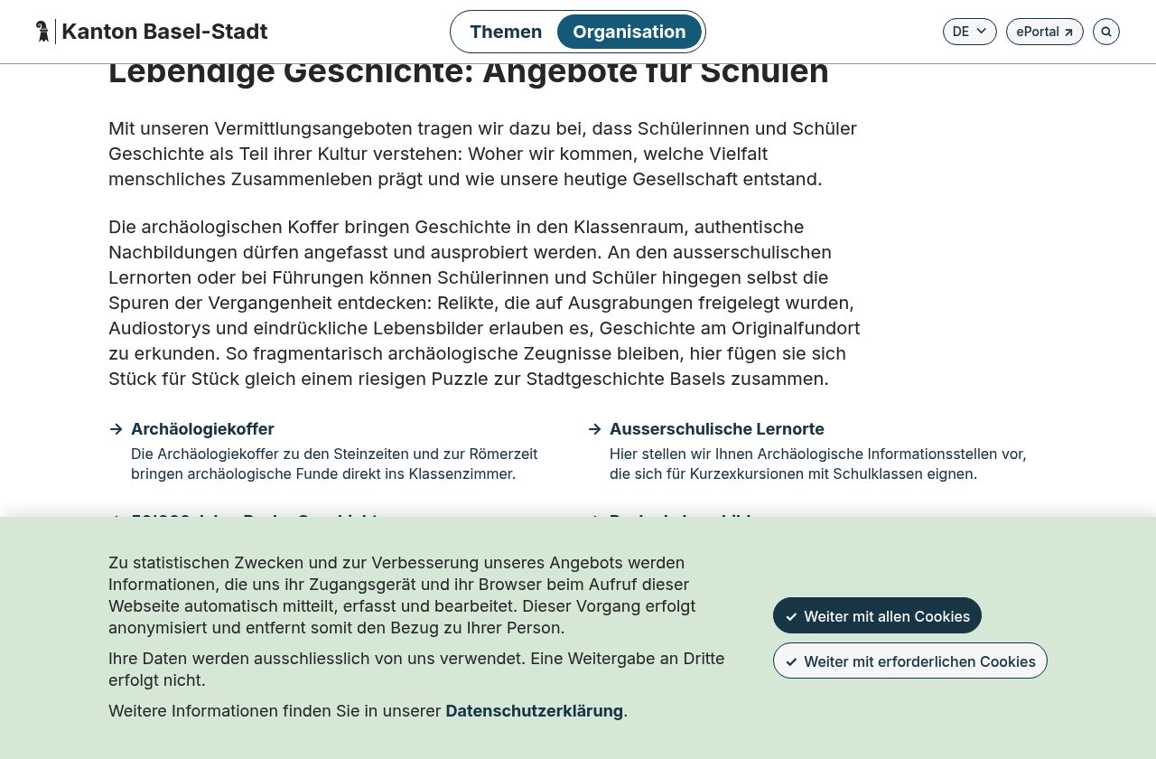 Archäologie in der Stadt Basel - Steinzeitenkoffer