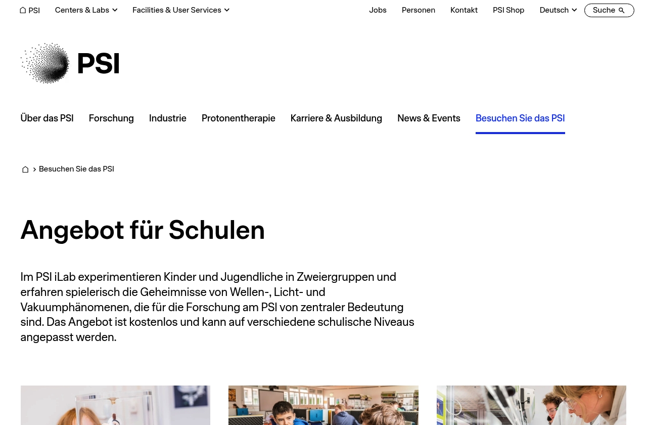 Schülerlabor (iLab) am Paul Scherrer Institut